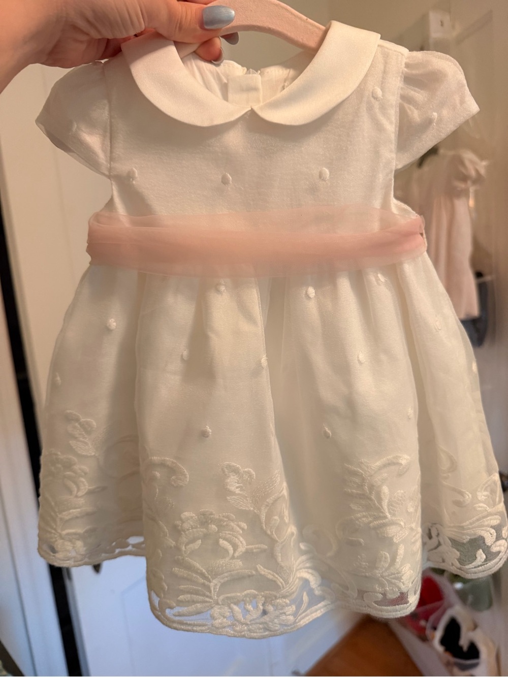 NWT Mayoral White Lace embroidered dress